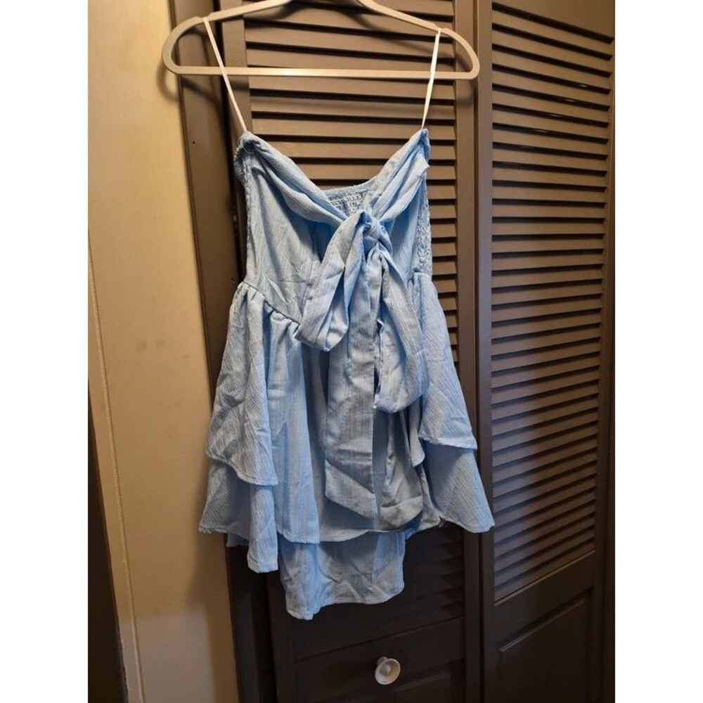 Blue Bow Vacation Mini Dress
